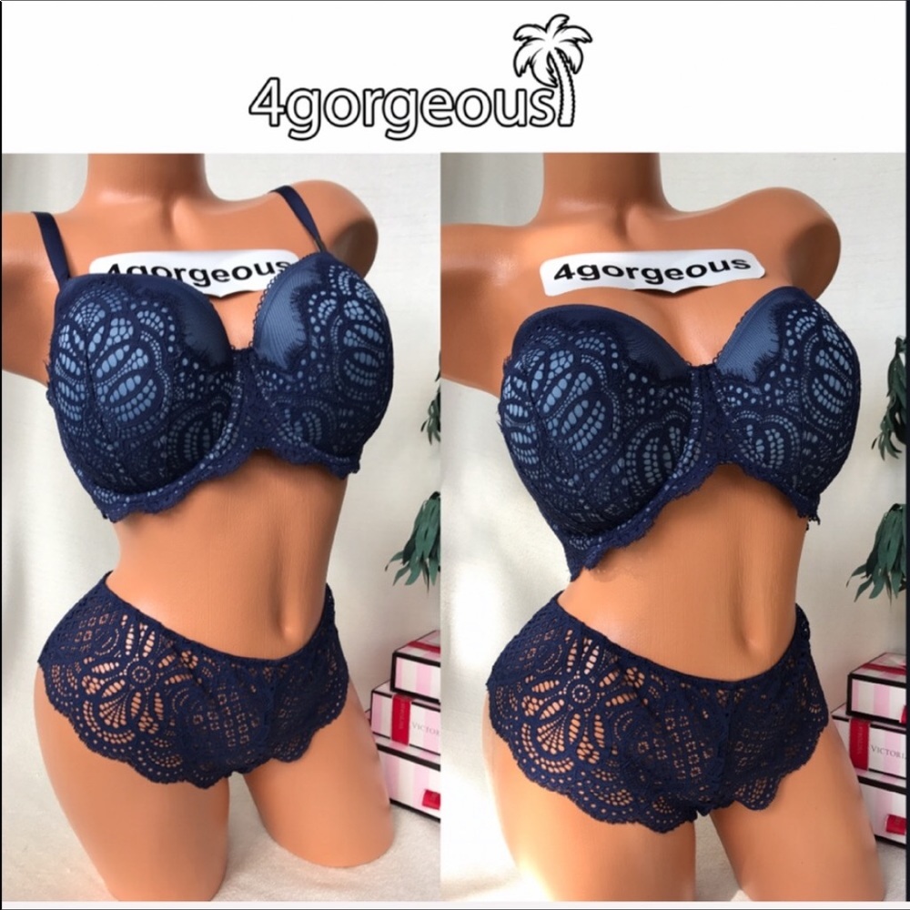 VS 34ddd STRAPLESS DREAM ANGELS LINED DEMI BRA SET